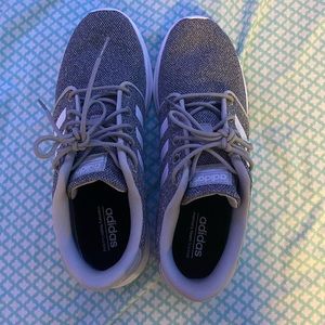 grey adidas running shoes